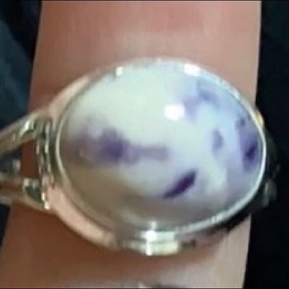 New Sterling Silver Purple Mexican Morado Violet Flame Opal Ring Size 6 Crystal - Picture 2 of 16